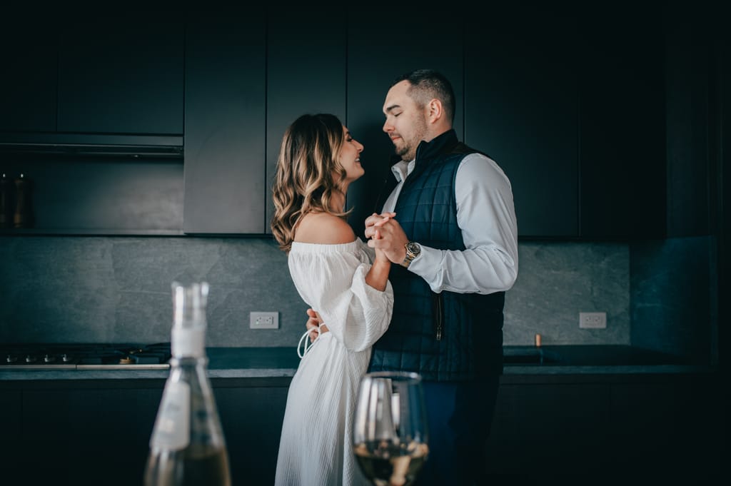 Emily and Griffin during their engagement session, photograph 40 of 57
