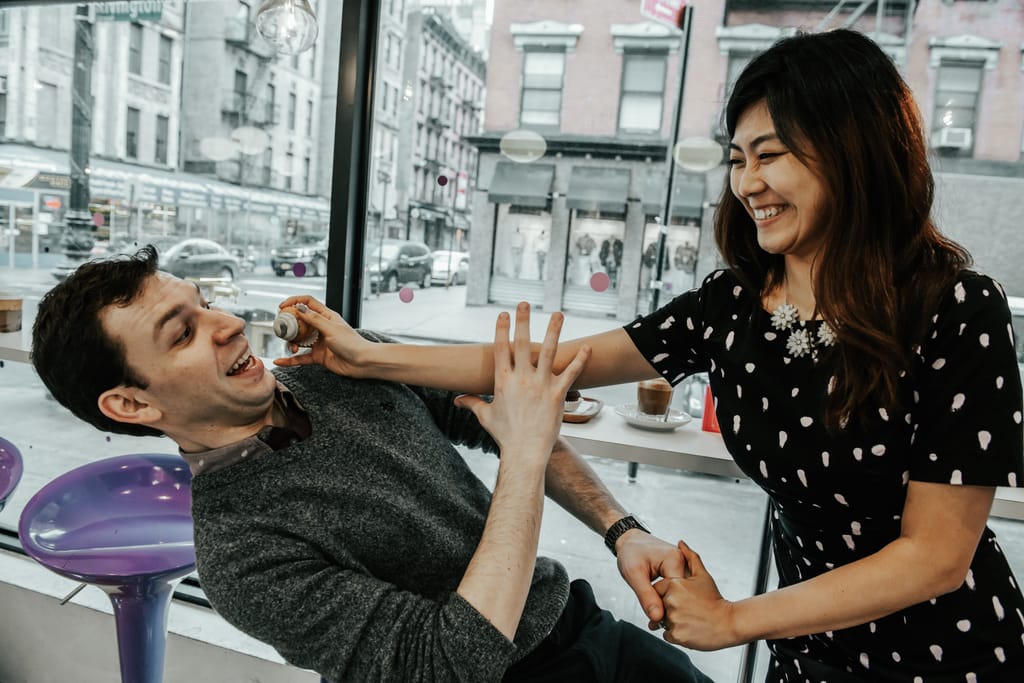 Xiayu and Josh during their engagement session, photograph 29 of 38