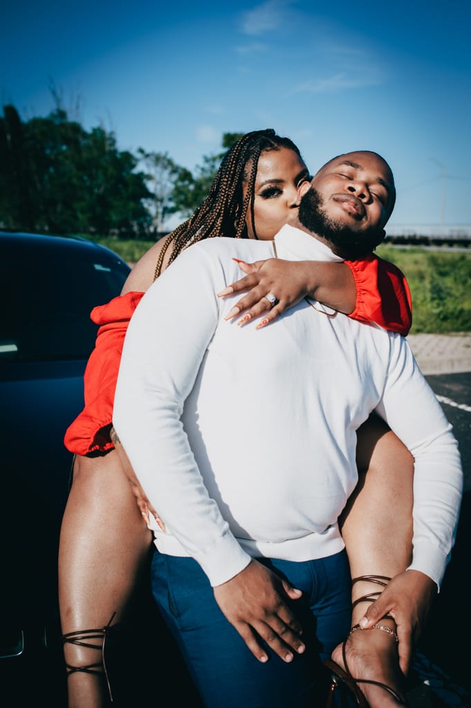 Zineah and Devonte during their engagement session, photograph 12 of 22