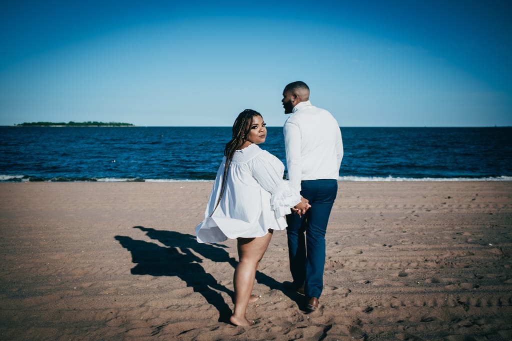 Zineah and Devonte during their engagement session, photograph 15 of 22