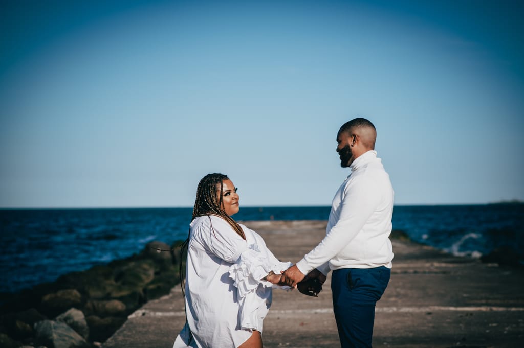 Zineah and Devonte during their engagement session, photograph 17 of 22