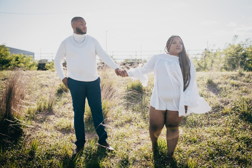 Zineah and Devonte during their engagement session, photograph 14 of 22