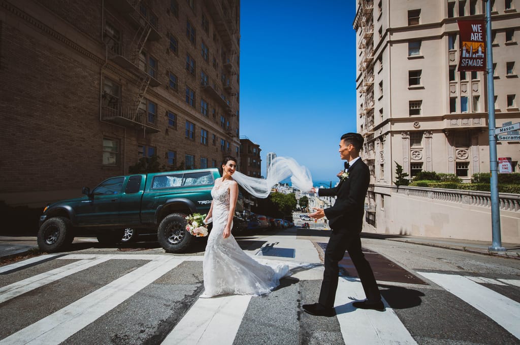 Alex and Will on their wedding day