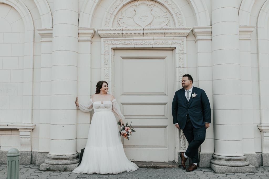 Courtney and Eric on their wedding day