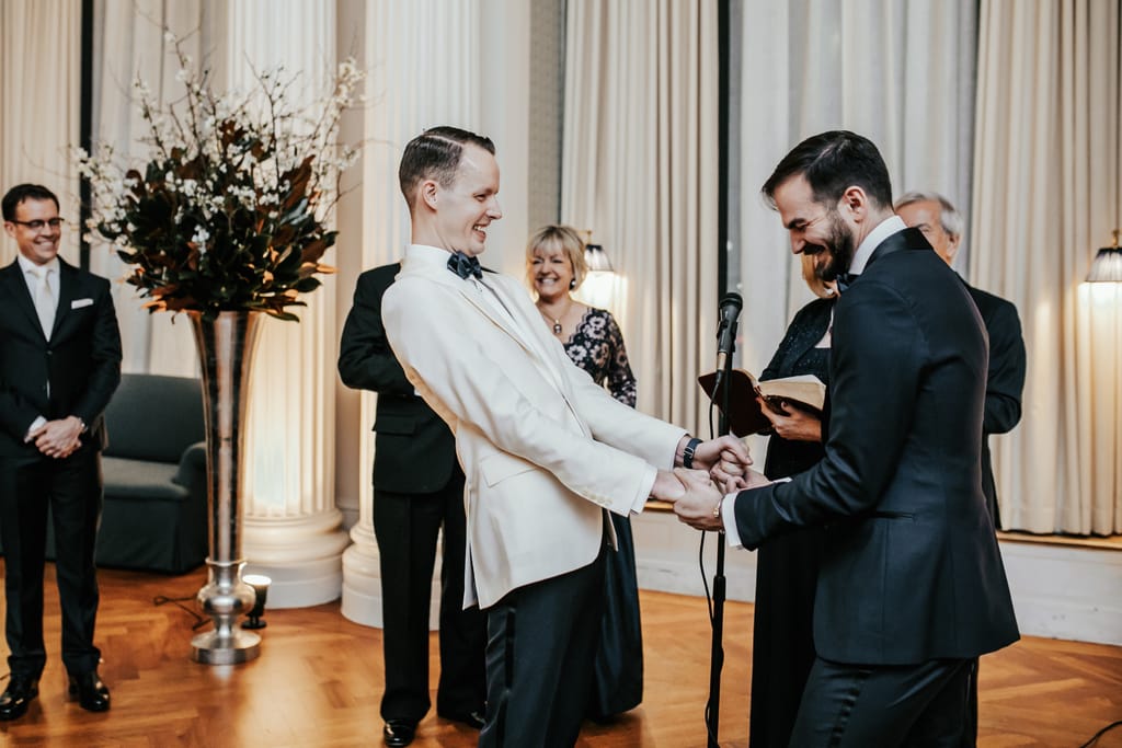 Kyle and Carl on their wedding day, photograph 57 of 100