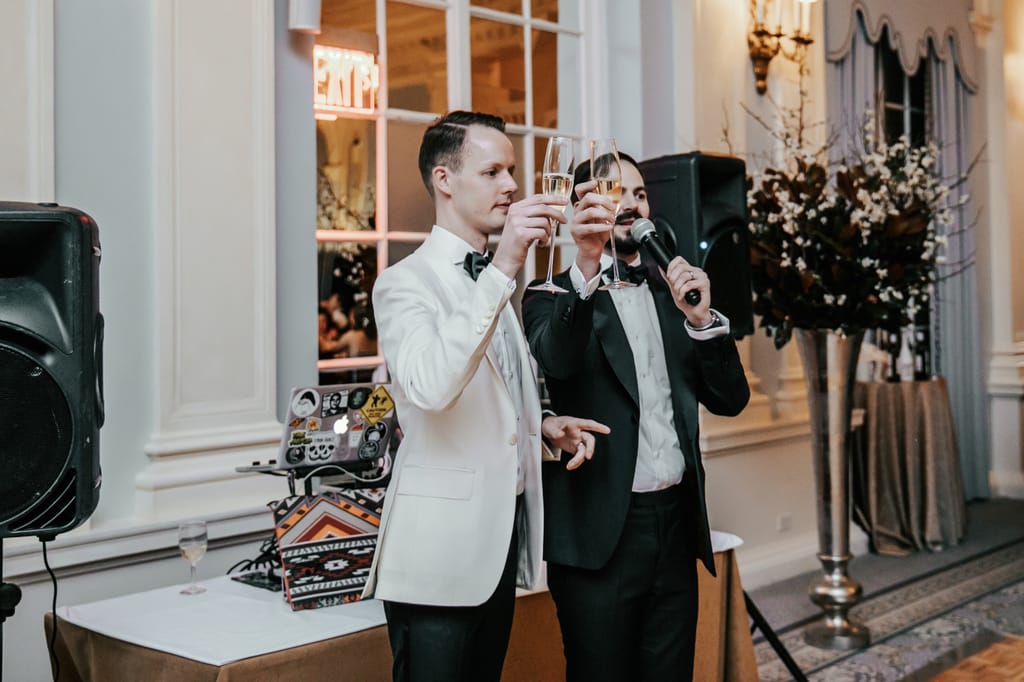 Kyle and Carl on their wedding day, photograph 96 of 100