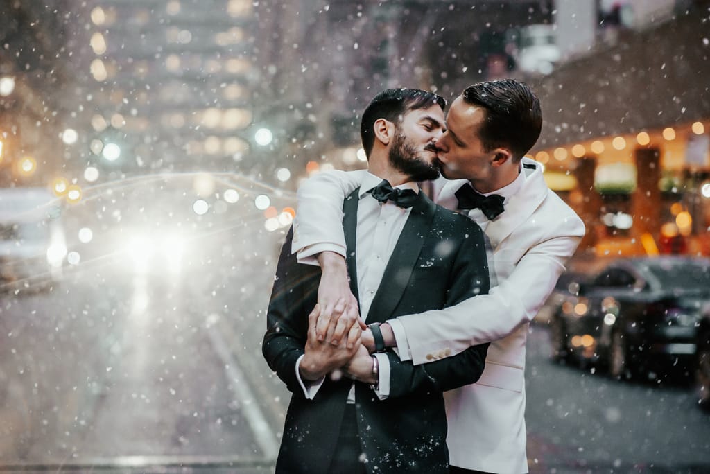 Kyle and Carl on their wedding day