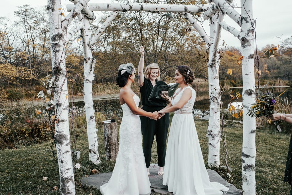 Melissa and Natalie on their wedding day, photograph 82 of 112