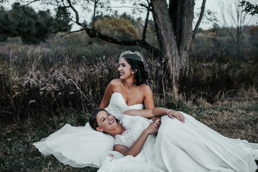 Melissa and Natalie on their wedding day, photograph 95 of 112