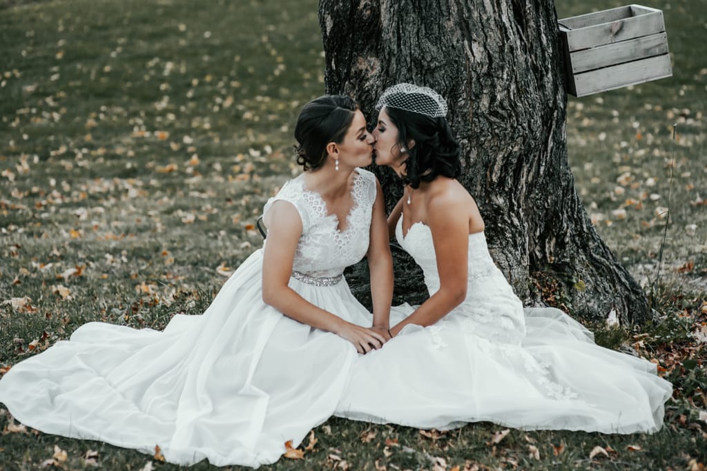 Melissa and Natalie on their wedding day, photograph 92 of 112