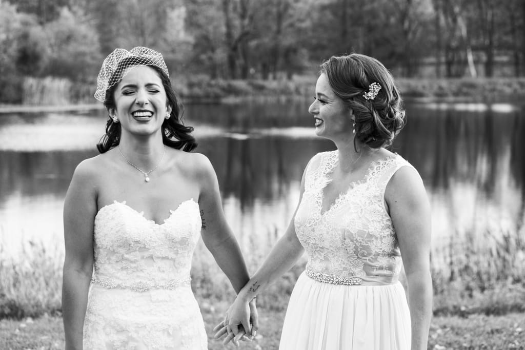 Melissa and Natalie on their wedding day, photograph 46 of 112