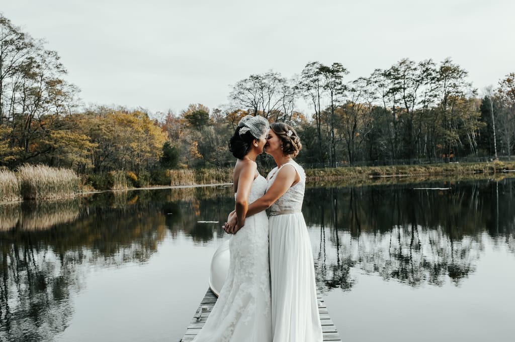 Melissa and Natalie on their wedding day