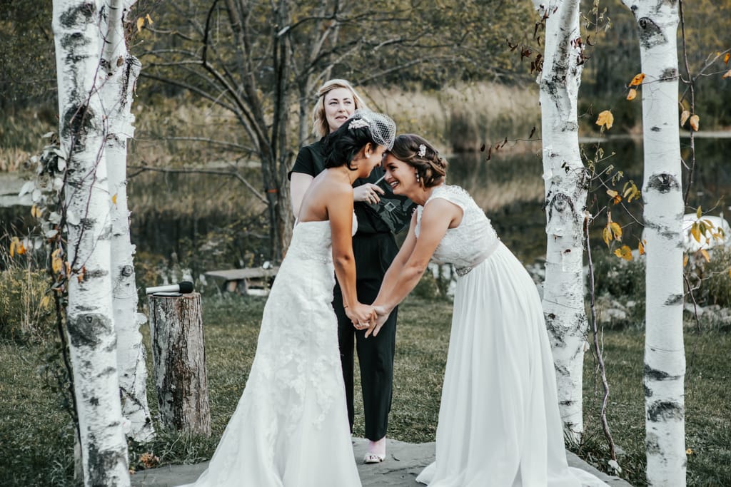 Melissa and Natalie on their wedding day, photograph 81 of 112