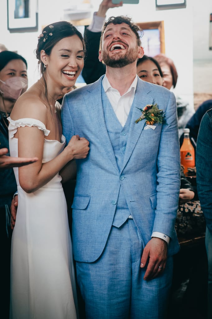 Rachel and David on their wedding day, photograph 124 of 143