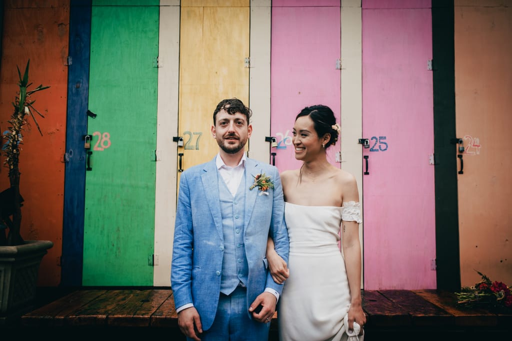 Rachel and David on their wedding day