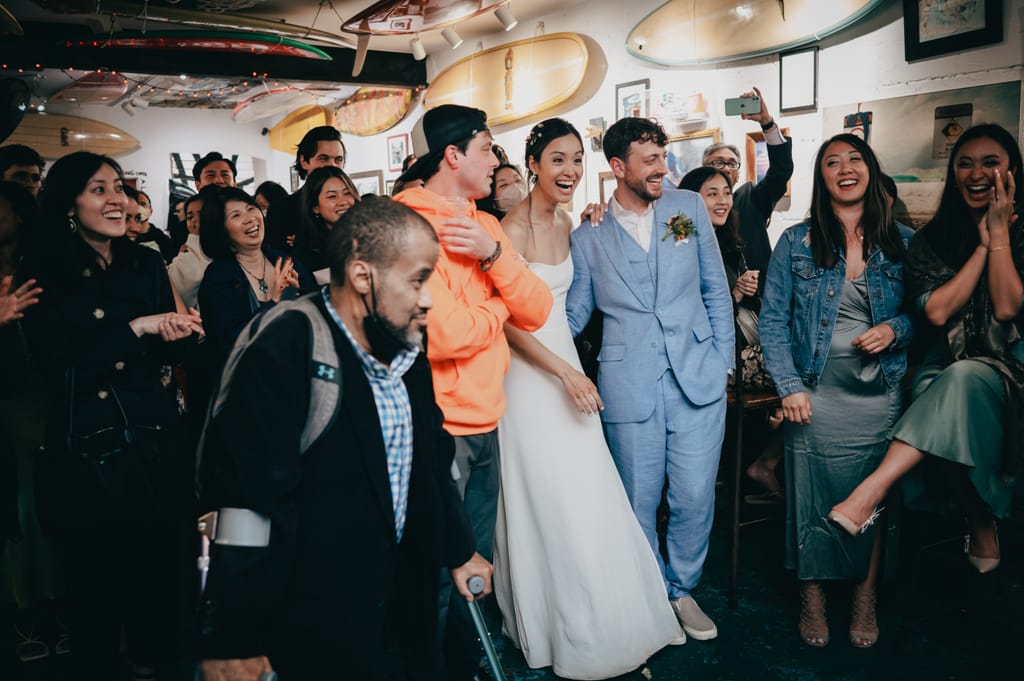 Rachel and David on their wedding day, photograph 126 of 143