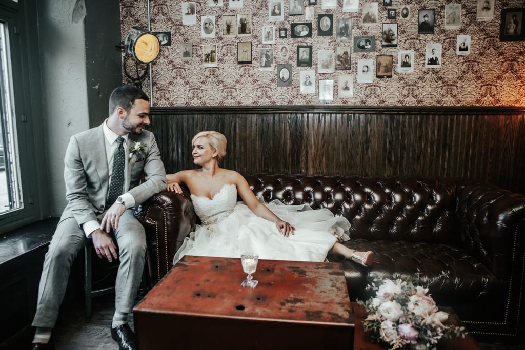 Sara and Kyle on their wedding day