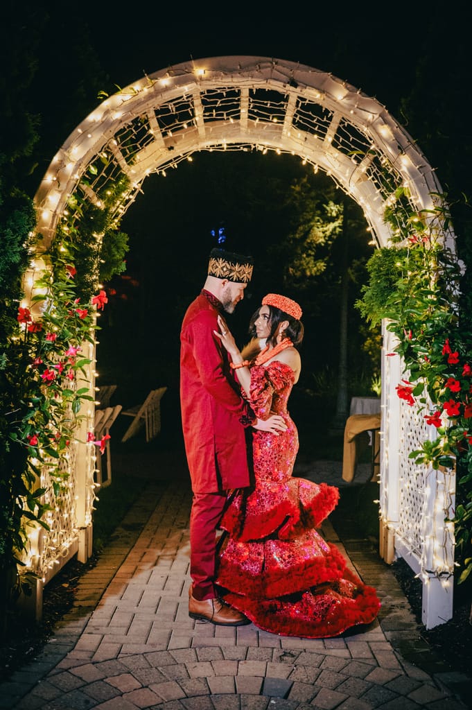 Zhanib and Obi on their wedding day, photograph 53 of 55